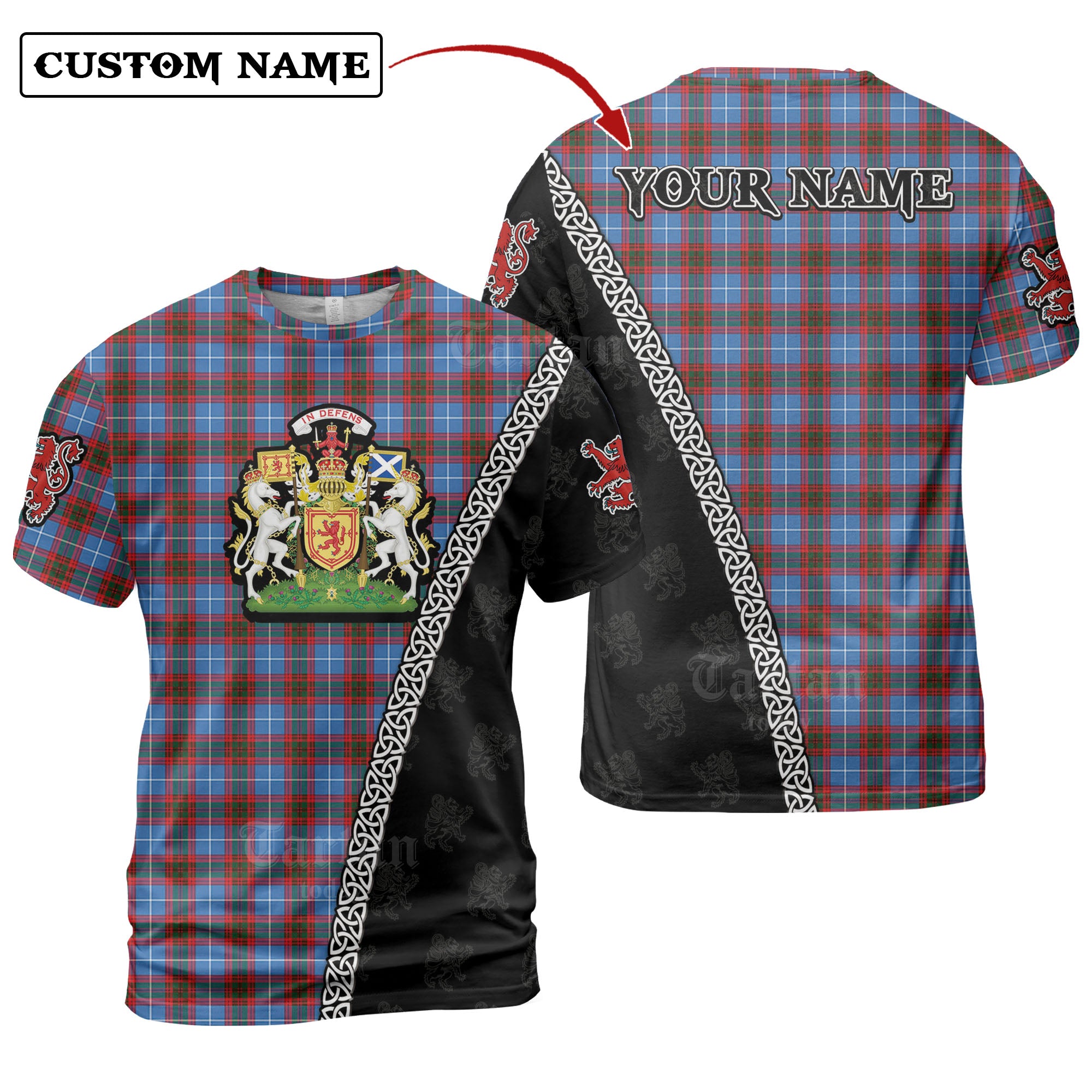 Skirving (Edinburgh) Tartan Shirt with Scotland Coat of Arms & Custom Name LH77