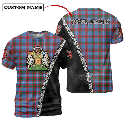 Personalized Clan Skirving (Edinburgh) Tartan Shirt with Scotland Coat of Arms & Custom Name LH77