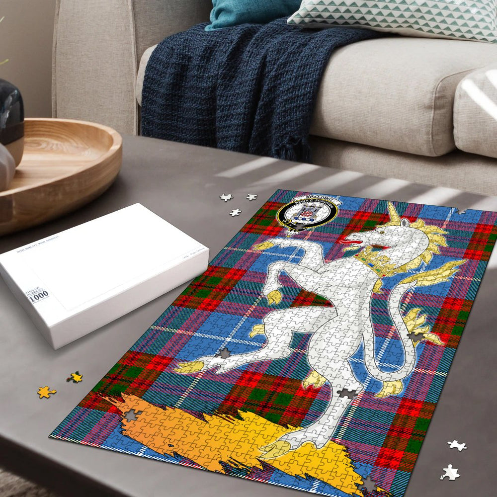 Clan Spalding Tartan Crest Unicorn Scotland Jigsaw Puzzles Gift For Family MN93 Clan Spalding Tartan Today   