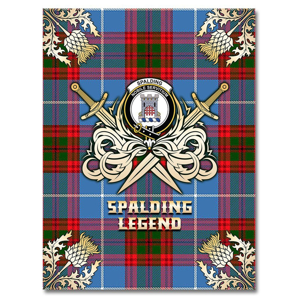 Clan Spalding Tartan Gold Courage Symbol Blanket NM77 Clan Spalding Tartan Today   