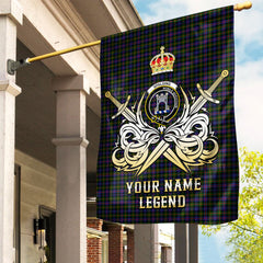 Custom Name Clan Spalding Murray of Atholl Modern Tartan Garden Flag with Clan Crest and the Golden Sword of Courageous Legacy NJ67