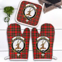 Clan Spens Modern Tartan Crest Oven Mitt And Pot Holder (2 Oven Mitts + 1 Pot Holder) RZ48 Clan Spens Tartan Today   