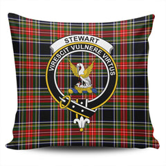 Clan Stewart Black Tartan Crest Pillow Cover JQ34 Clan Stewart Tartan Today   