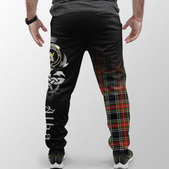 Clan Stewart Black Tartan Crest Jogger Sweatpants  Alba Celtic Style FI28 Clan Stewart Tartan Today   