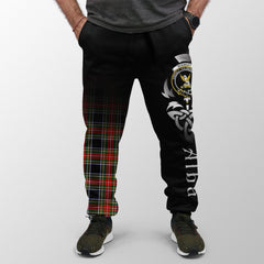 Clan Stewart Black Tartan Crest Jogger Sweatpants  Alba Celtic Style FI28 Clan Stewart Tartan Today   