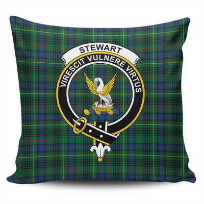 Clan Stewart Hunting Modern Tartan Crest Pillow Cover