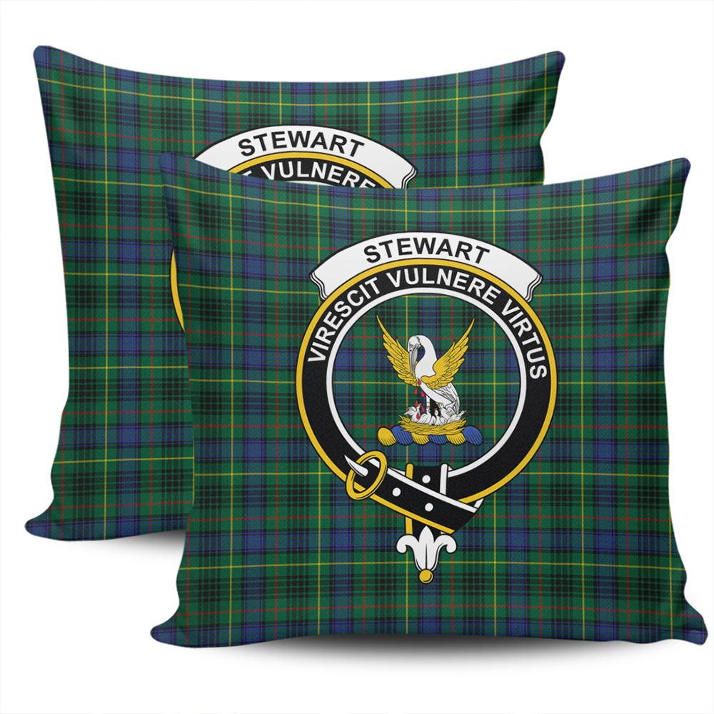 Clan Stewart Hunting Modern Tartan Crest Pillow Cover WF56 Clan Stewart Tartan Today   