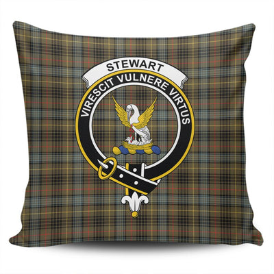 Clan Stewart Hunting Weathered Tartan Crest Pillow Cover