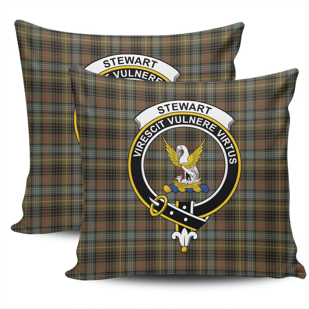 Clan Stewart Hunting Weathered Tartan Crest Pillow Cover ZN45 Clan Stewart Tartan Today   