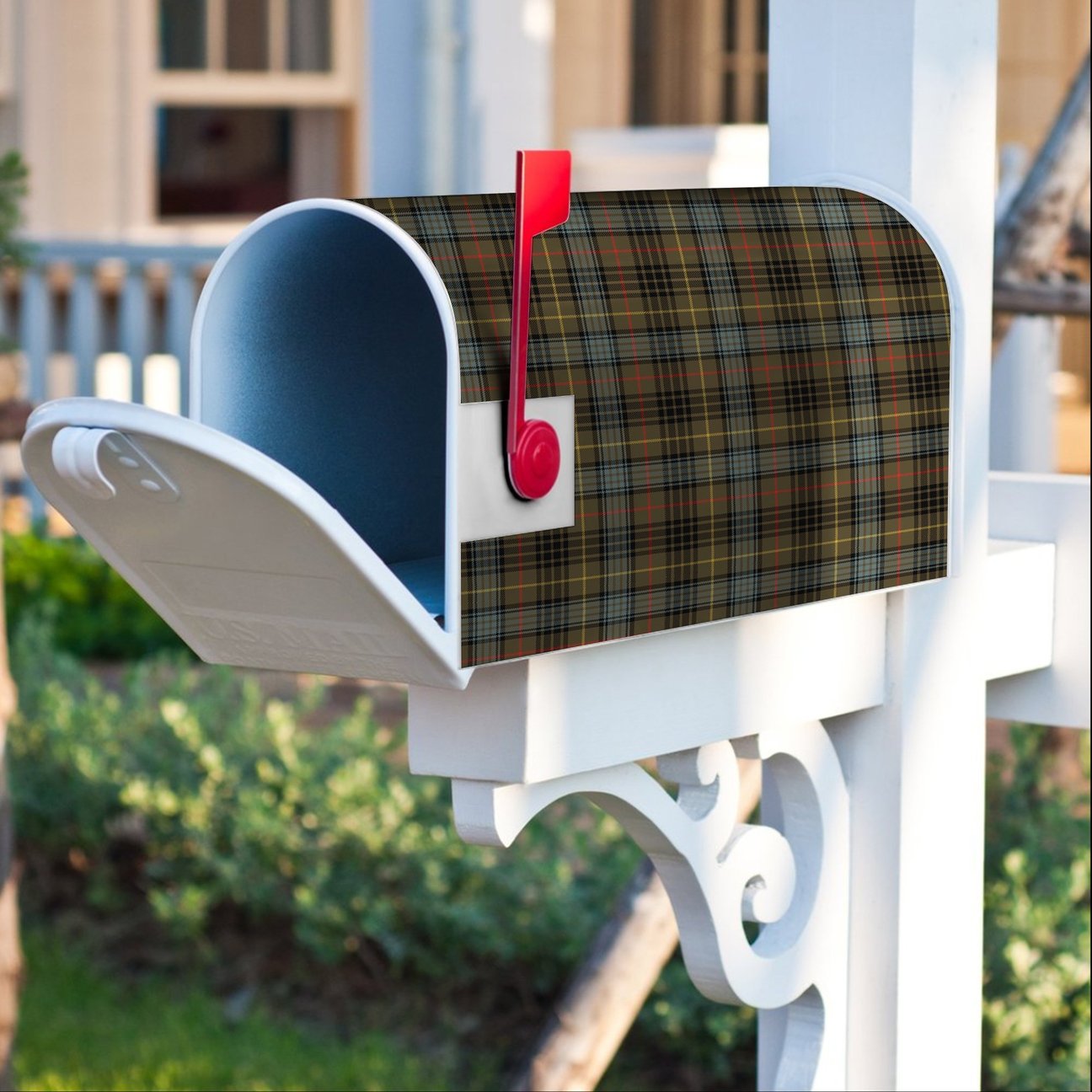 Clan Stewart Hunting Weathered Tartan Crest Mailbox GT35 Clan Stewart Tartan Today   