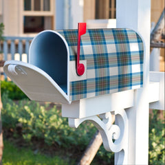 Clan Stewart Muted Blue Tartan Crest Mailbox CG61 Clan Stewart Tartan Today   