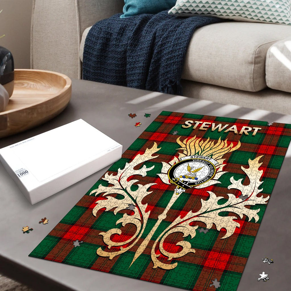 Clan Stewart Atholl Modern Tartan Crest Thistle Jigsaw Puzzles Gift For Family SK42 Clan Stewart Tartan Today   