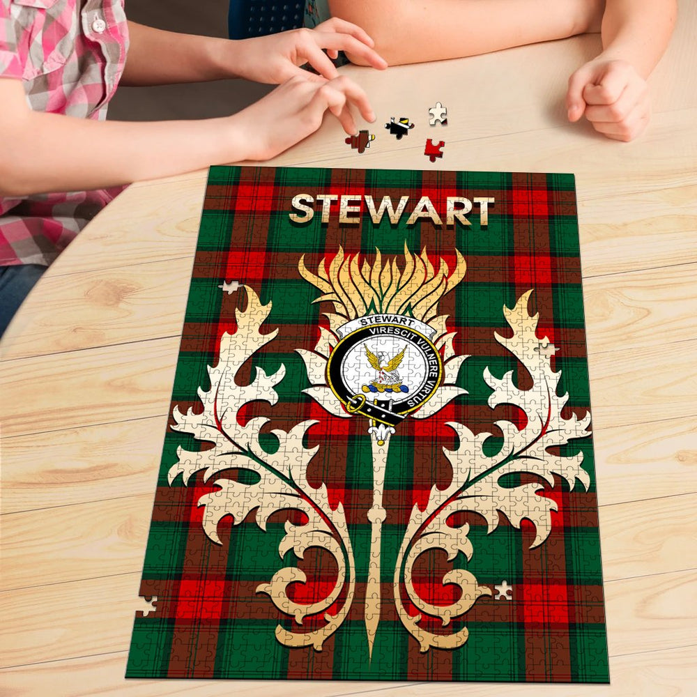 Clan Stewart Atholl Modern Tartan Crest Thistle Jigsaw Puzzles Gift For Family SK42 Clan Stewart Tartan Today   