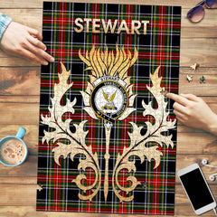 Clan Stewart Black Tartan Crest Thistle Jigsaw Puzzles Gift For Family OU17 Clan Stewart Tartan Today   