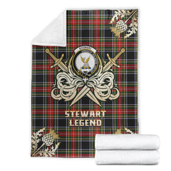 Clan Stewart Black  Tartan Gold Courage Symbol Blanket DZ72 Clan Stewart Tartan Today   