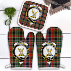 Clan Stewart Black Tartan Crest Oven Mitt And Pot Holder (2 Oven Mitts + 1 Pot Holder) WV89 Clan Stewart Tartan Today   