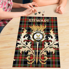 Clan Stewart Black Tartan Crest Thistle Jigsaw Puzzles Gift For Family OU17 Clan Stewart Tartan Today   