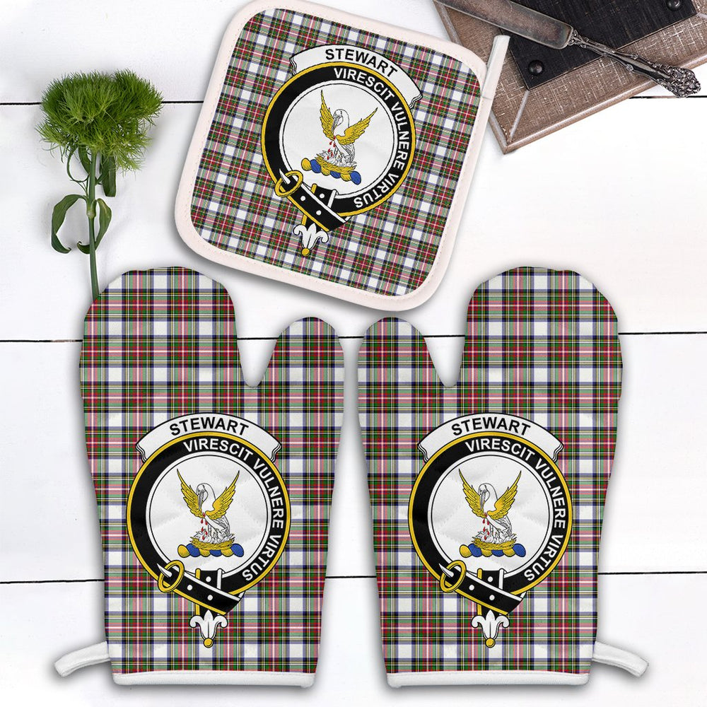 Clan Stewart Dress Modern Tartan Crest Oven Mitt And Pot Holder (2 Oven Mitts + 1 Pot Holder) IQ16 Clan Stewart Tartan Today   