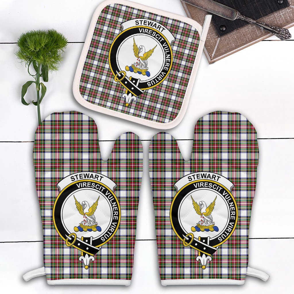 Clan Stewart Dress Modern Tartan Crest Oven Mitt And Pot Holder (2 Oven Mitts + 1 Pot Holder) IQ16 Clan Stewart Tartan Today   