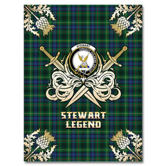 Clan Stewart Hunting Modern Tartan Gold Courage Symbol Blanket NH70 Clan Stewart Tartan Today   