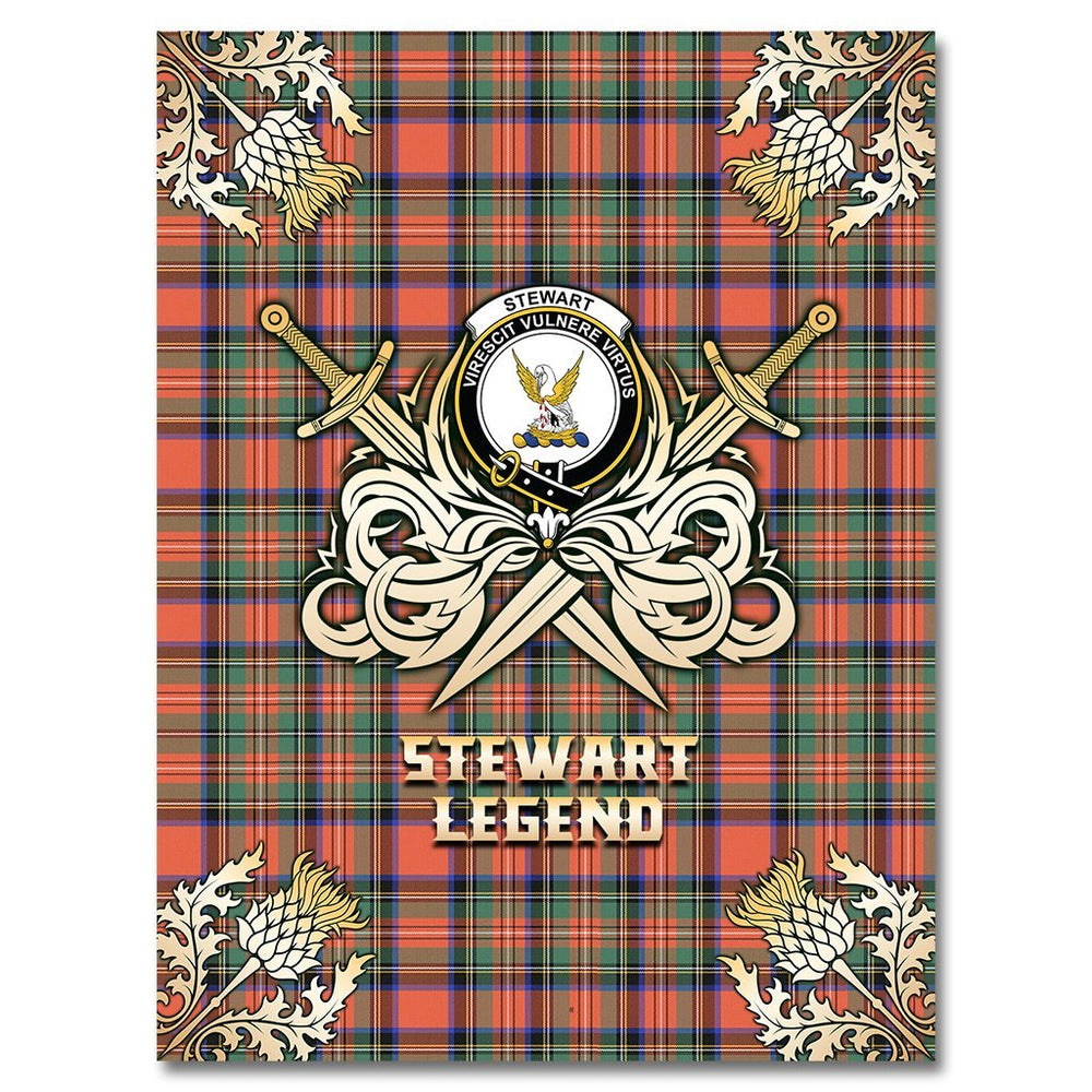 Clan Stewart Royal Ancient Tartan Gold Courage Symbol Blanket GX99 Clan Stewart Tartan Today   