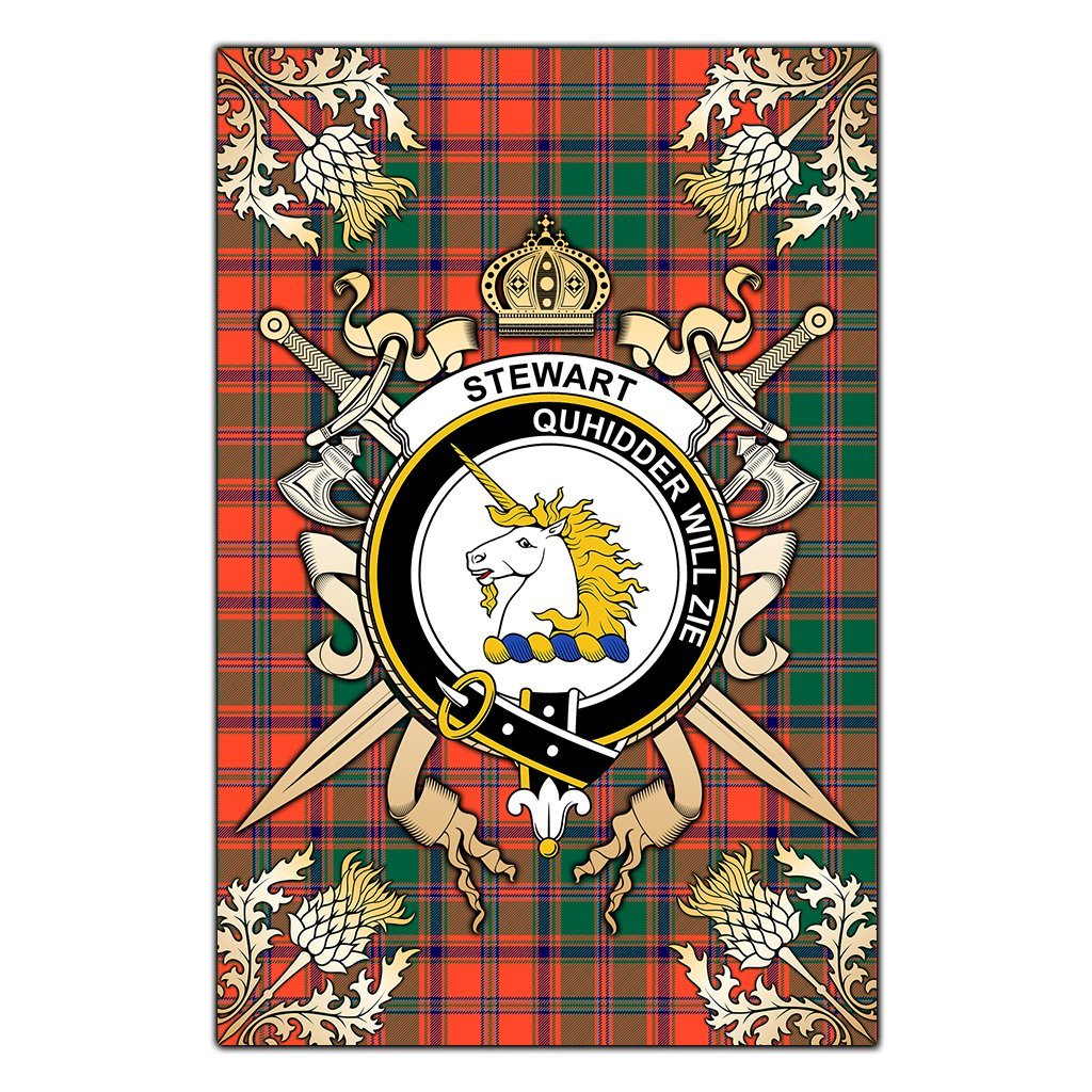 Clan Stewart of Appin Ancient Tartan Crest Black Garden Flag  - Gold Thistle  XJ21 Clan Stewart of Appin Tartan Today   