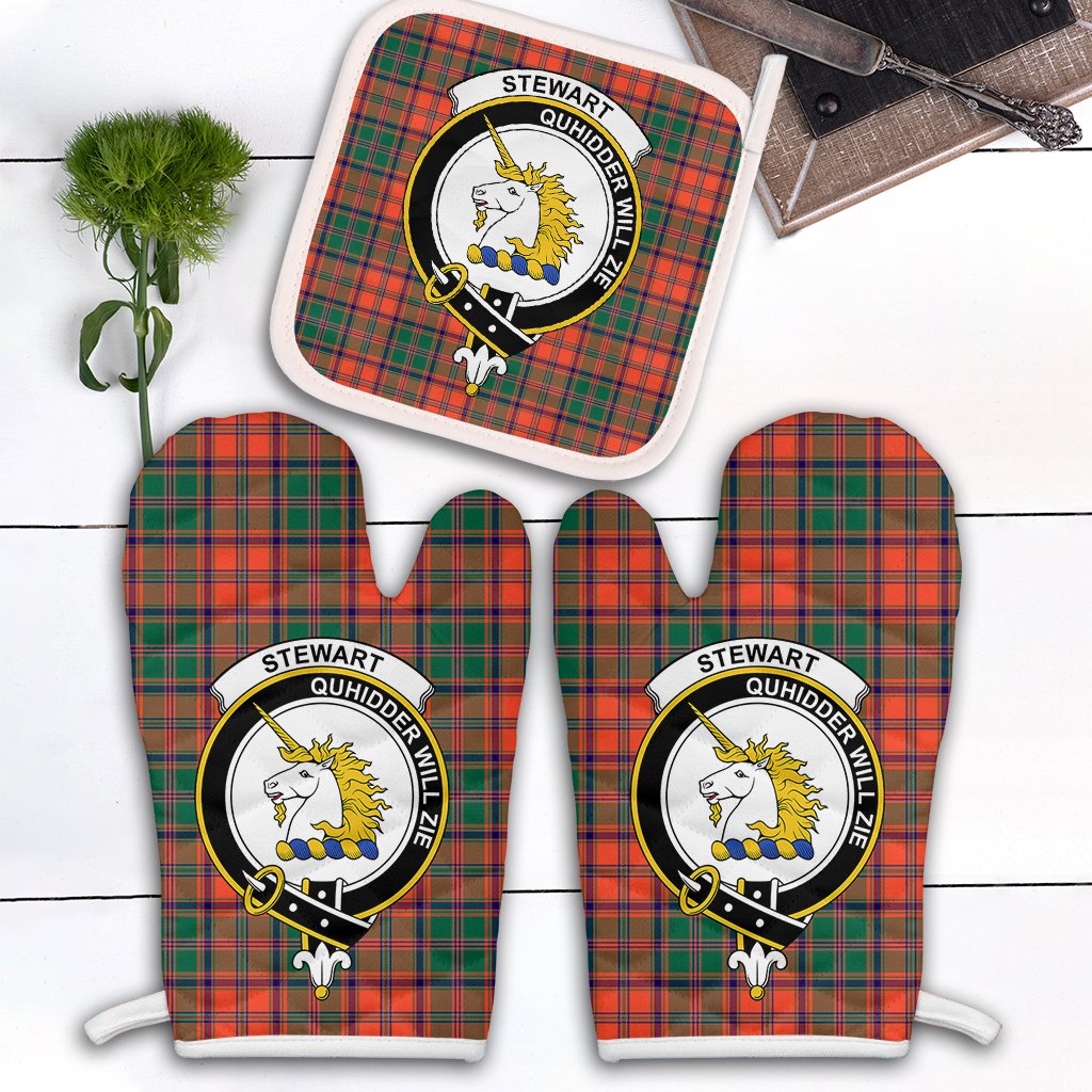 Clan Stewart Of Appin Ancient Tartan Crest Oven Mitt And Pot Holder (2 Oven Mitts + 1 Pot Holder) SK55 Clan Stewart of Appin Tartan Today   