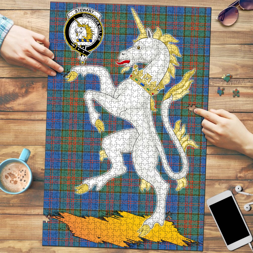 Clan Stewart of Appin Hunting Ancient Tartan Crest Unicorn Scotland Jigsaw Puzzles Gift For Family XU48 Clan Stewart of Appin Tartan Today   