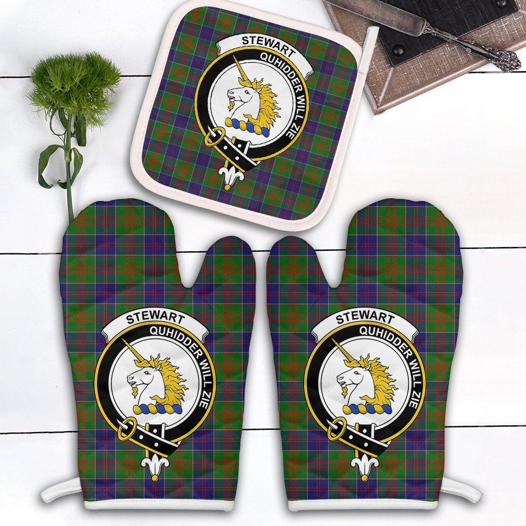 Clan Stewart Of Appin Hunting Modern Tartan Crest Oven Mitt And Pot Holder (2 Oven Mitts + 1 Pot Holder) EZ96 Clan Stewart of Appin Tartan Today   
