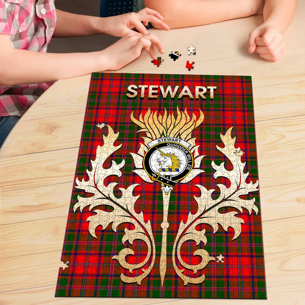 Clan Stewart of Appin Modern Tartan Crest Thistle Jigsaw Puzzles Gift For Family DQ62 Clan Stewart of Appin Tartan Today   