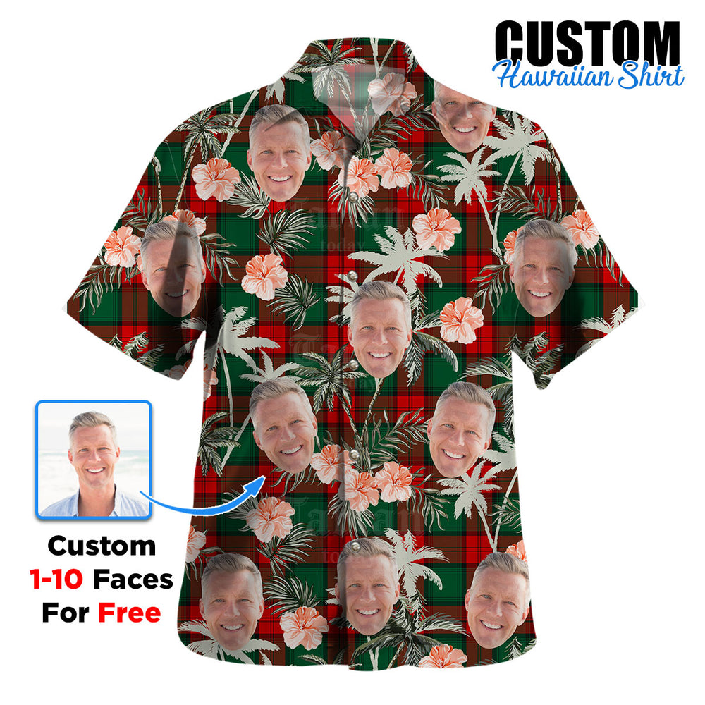 Clan Stewart Atholl Modern Tartan Custom Face Hawaiian Shirt – Unisex Gift for Family Members, Summer Party SX62 Stewart Atholl Modern Tartan Tartan Hawaii Shirt
