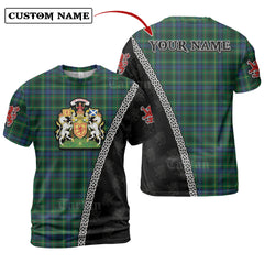 Stewart Hunting Modern Tartan Shirt with Scotland Coat of Arms & Custom Name GD56