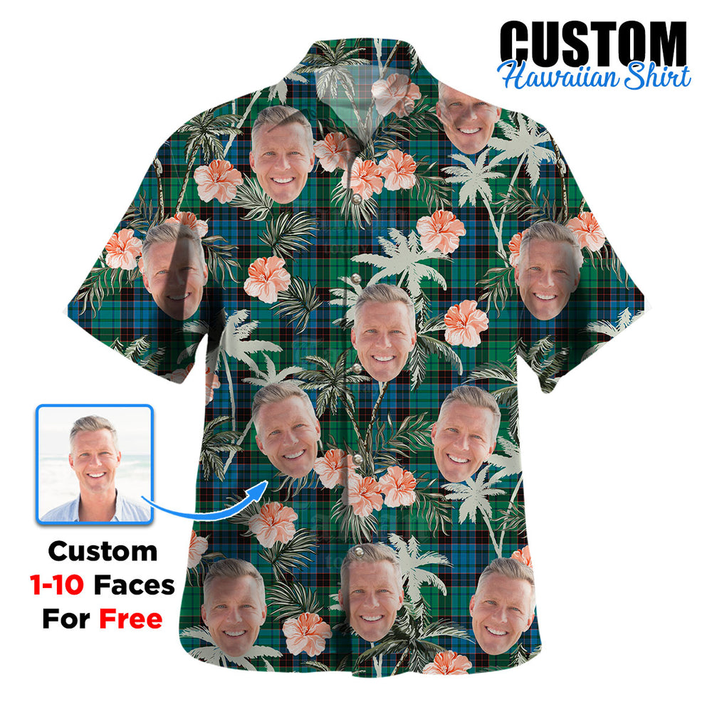 Clan Stewart Old Ancient Tartan Custom Face Hawaiian Shirt – Unisex Gift for Family Members, Summer Party BZ26 Stewart Old Ancient Tartan Tartan Hawaii Shirt