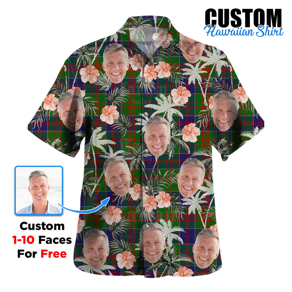 Clan Stewart of Appin Hunting Modern Tartan Custom Face Hawaiian Shirt – Unisex Gift for Family Members, Summer Party LB16 Stewart of Appin Hunting Modern Tartan Tartan Hawaii Shirt