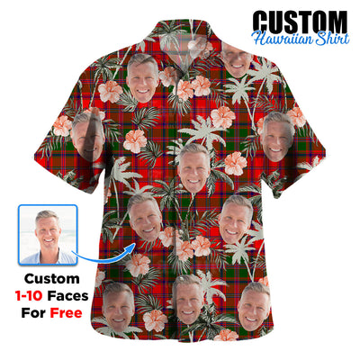 Clan Stewart of Appin Modern Tartan Custom Face Hawaiian Shirt – Unisex Gift for Family Members, Summer Party