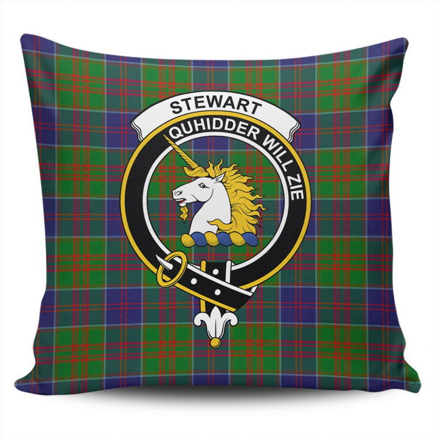 Clan Stewart of Appin Hunting Modern Tartan Crest Pillow Cover