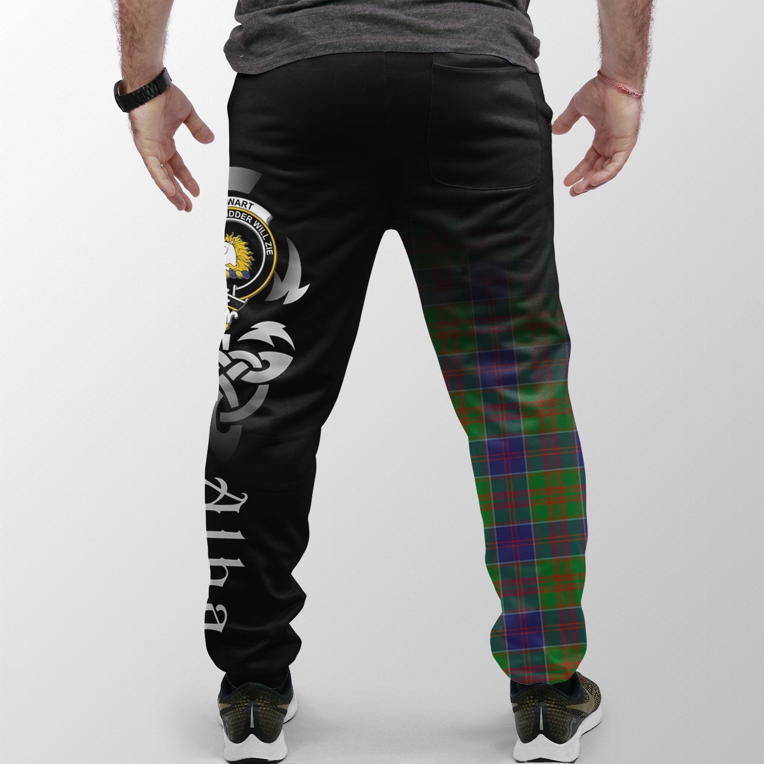 Clan Stewart Of Appin Hunting Modern Tartan Crest Jogger Sweatpants  Alba Celtic Style ZD41 Clan Stewart of Appin Tartan Today   