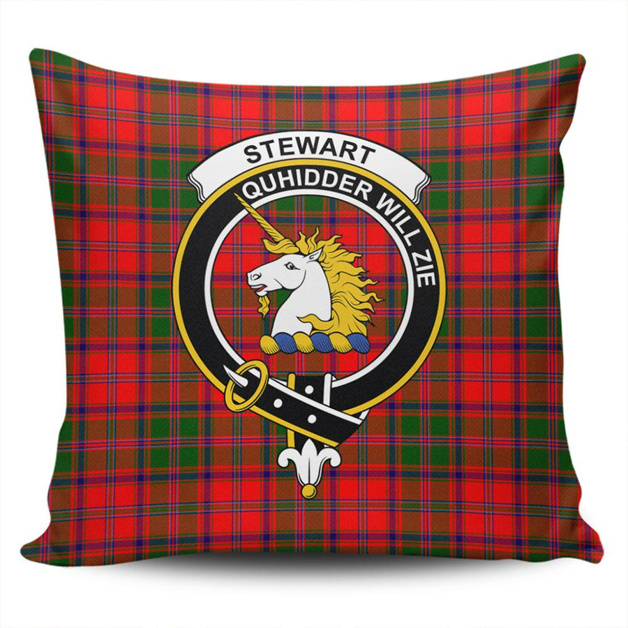 Clan Stewart of Appin Modern Tartan Crest Pillow Cover