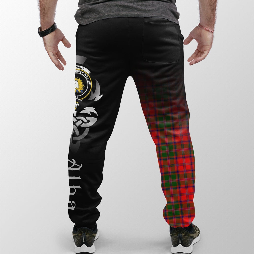 Clan Stewart Of Appin Modern Tartan Crest Jogger Sweatpants  Alba Celtic Style LG74 Clan Stewart of Appin Tartan Today   