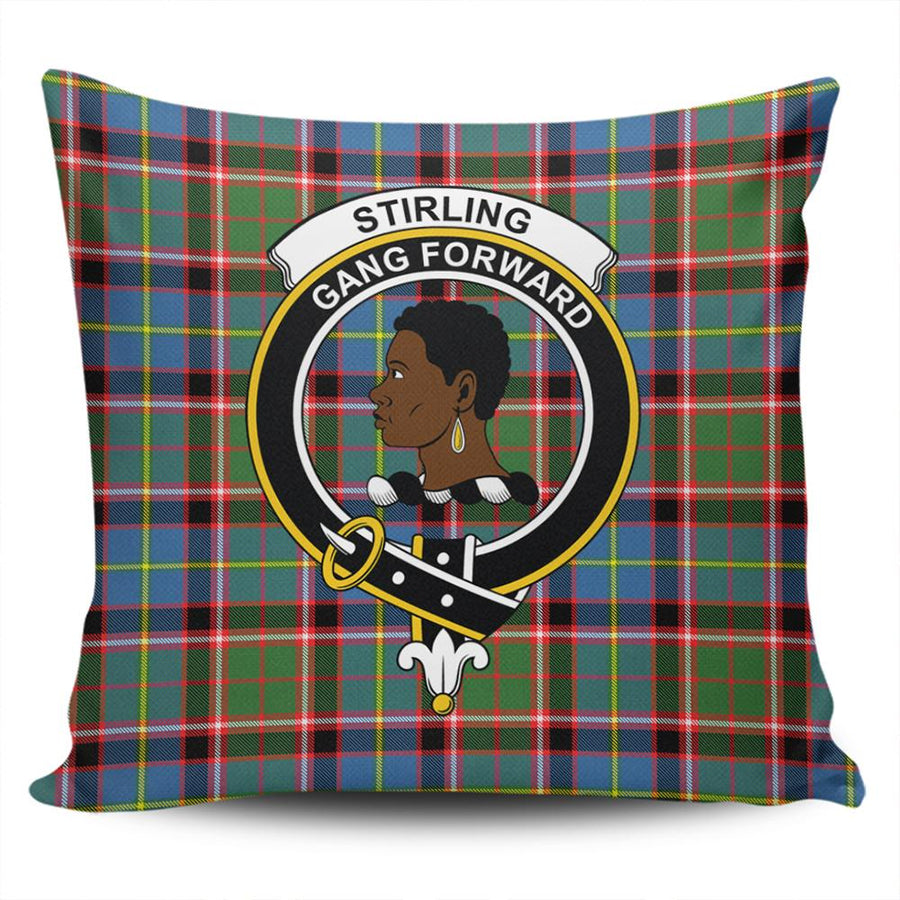 Clan Stirling & Bannockburn District Tartan Crest Pillow Cover