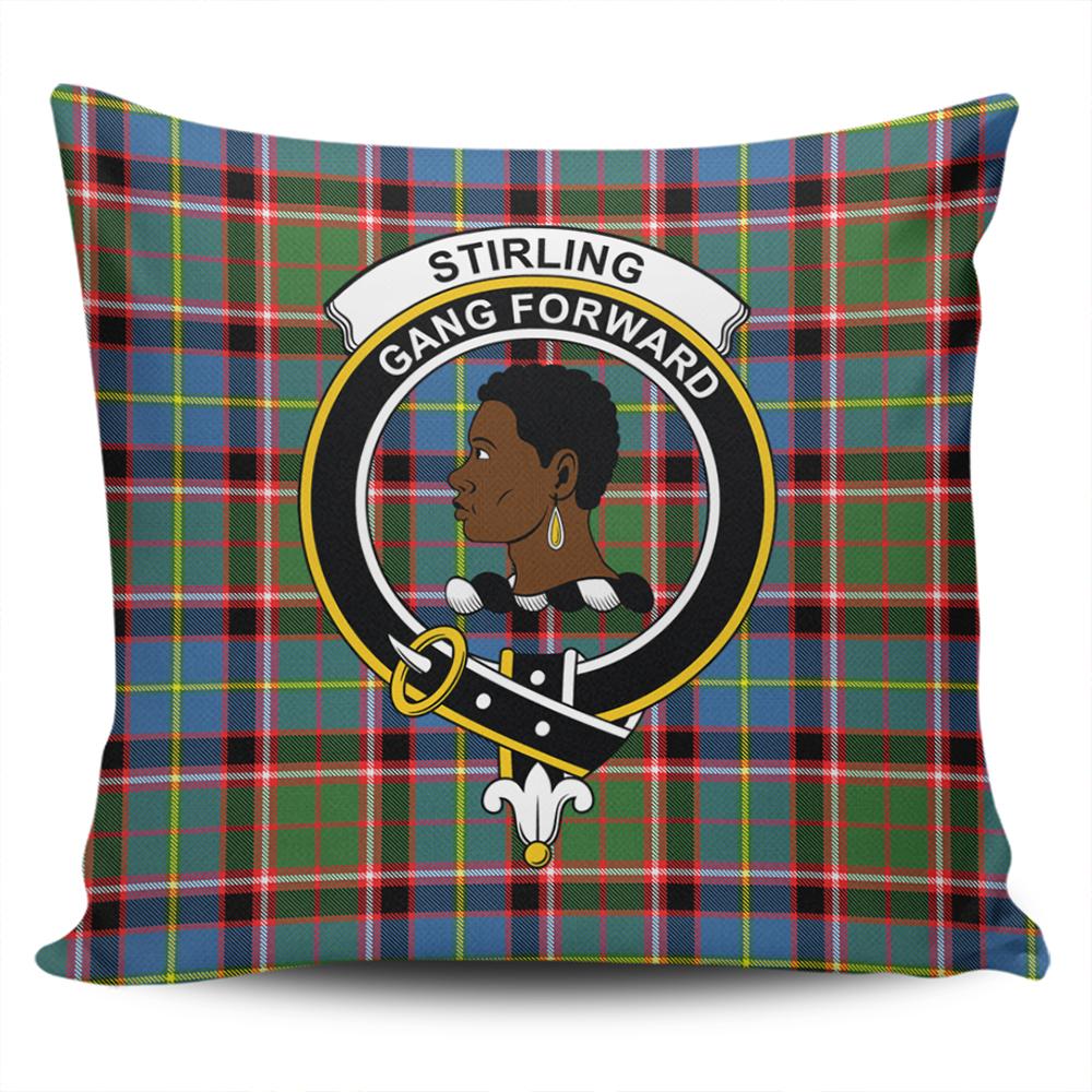 Clan Stirling & Bannockburn District Tartan Crest Pillow Cover WC80 Clan Stirling Tartan Today   