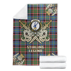 Clan Stirling Bannockburn Tartan Gold Courage Symbol Blanket UV19 Clan Stirling Tartan Today   