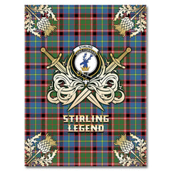 Clan Stirling Bannockburn Tartan Gold Courage Symbol Blanket UV19 Clan Stirling Tartan Today   