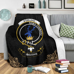 Clan Stirling (of Cadder-Present Chief) Crest Tartan Premium Blanket Black ML50 Clan Stirling Tartan Today   