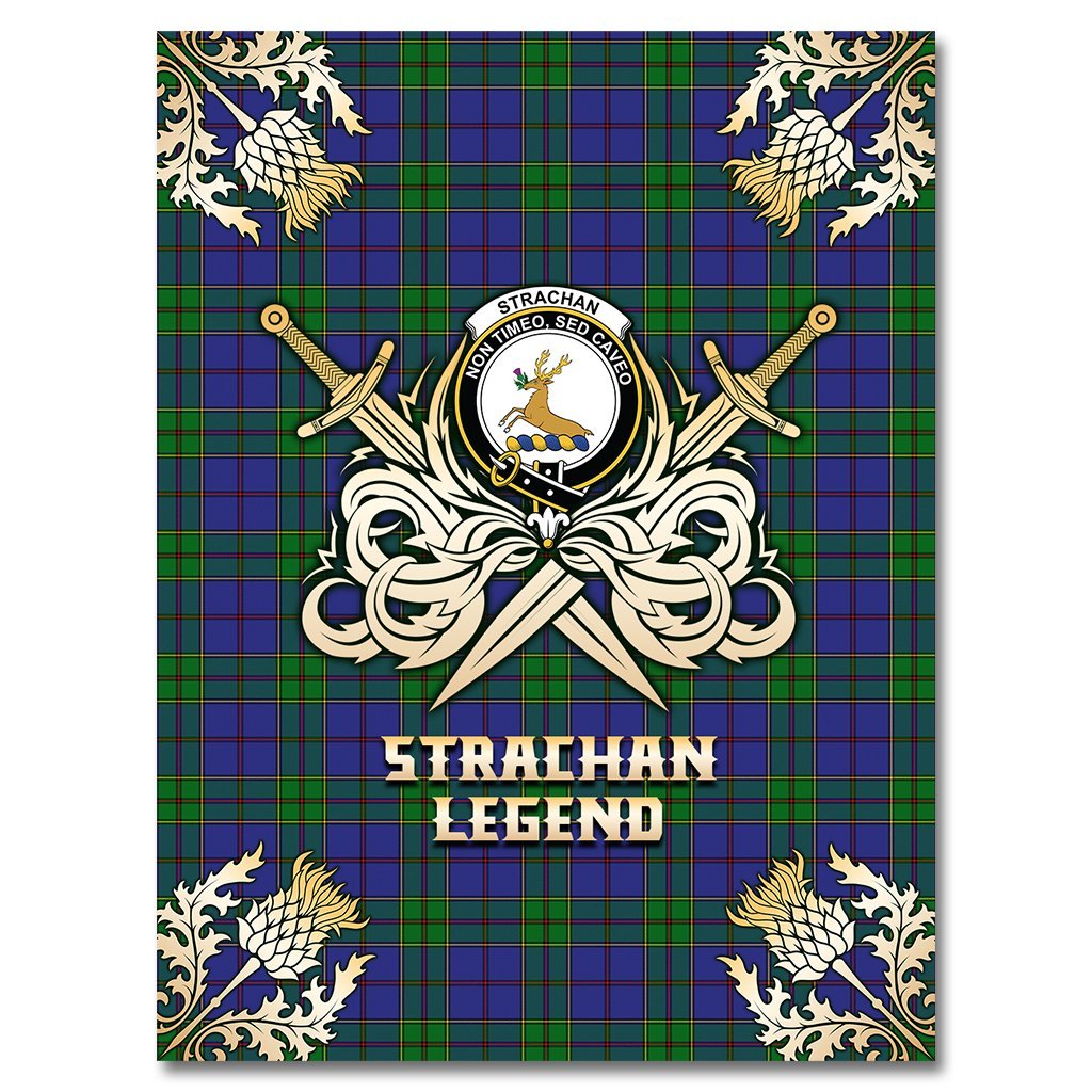 Clan Strachan Tartan Gold Courage Symbol Blanket JO82 Clan Strachan Tartan Today   