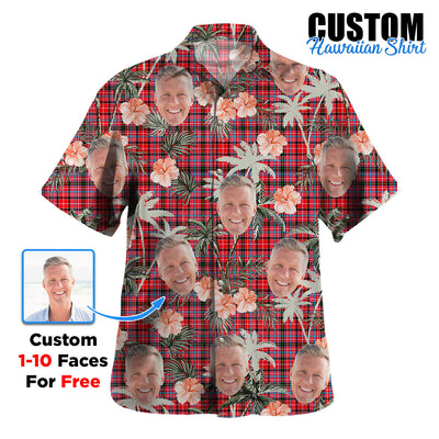 Clan Straiton Aderbeen Tartan Custom Face Hawaiian Shirt – Unisex Gift for Family Members, Summer Party