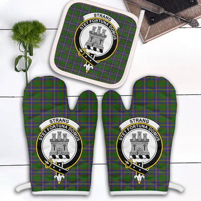 Clan Strange Of Balkaskie Tartan Crest Oven Mitt And Pot Holder (2 Oven Mitts + 1 Pot Holder)