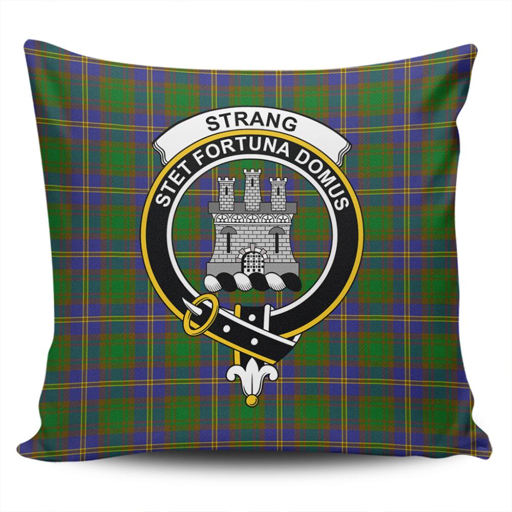 Clan Strange of Balkaskie Tartan Crest Pillow Cover OR45 Clan Strange Tartan Today   
