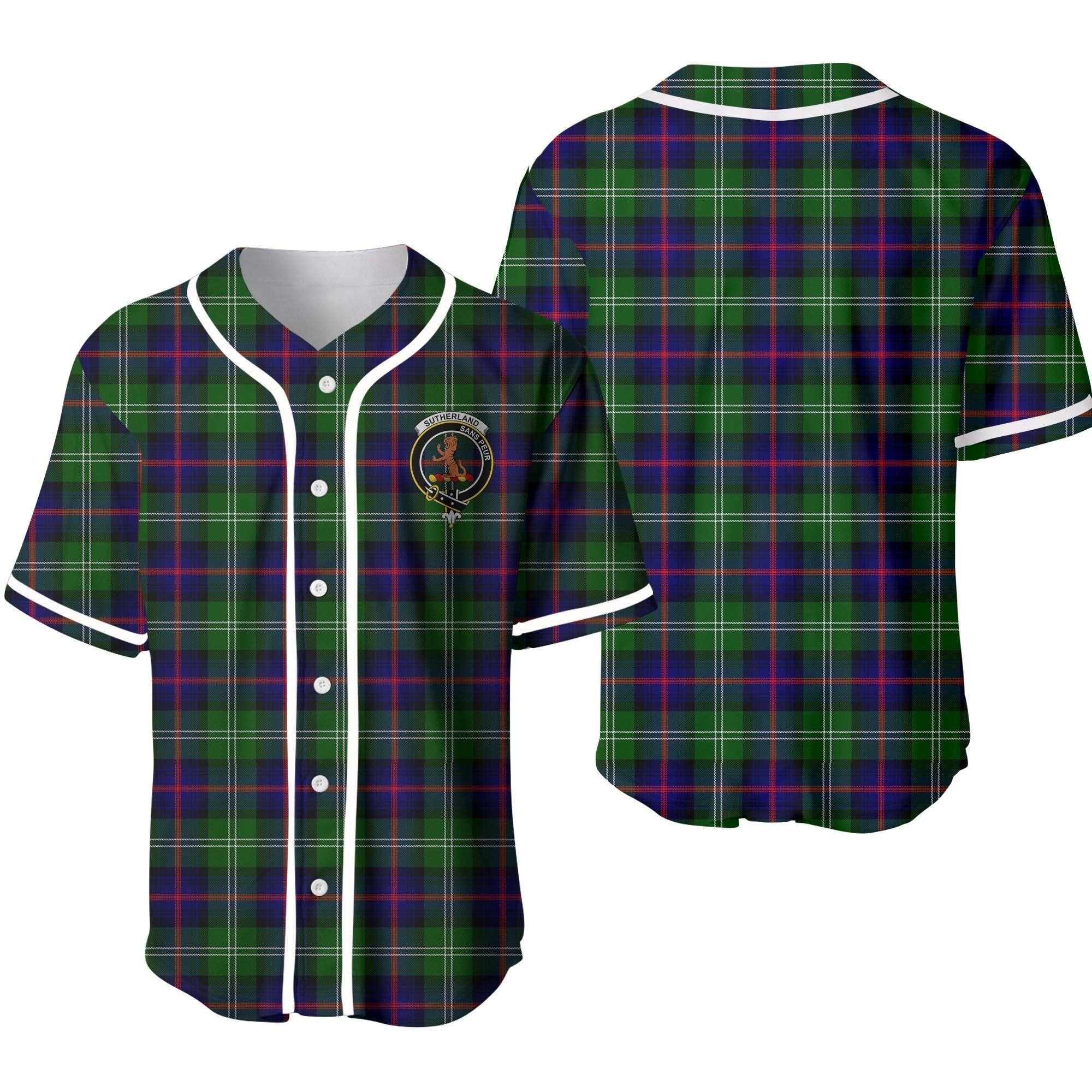 Clan Sutherland II Tartan Unisex Baseball Jersey VA27VM55 Clan Sutherland Tartan Today   