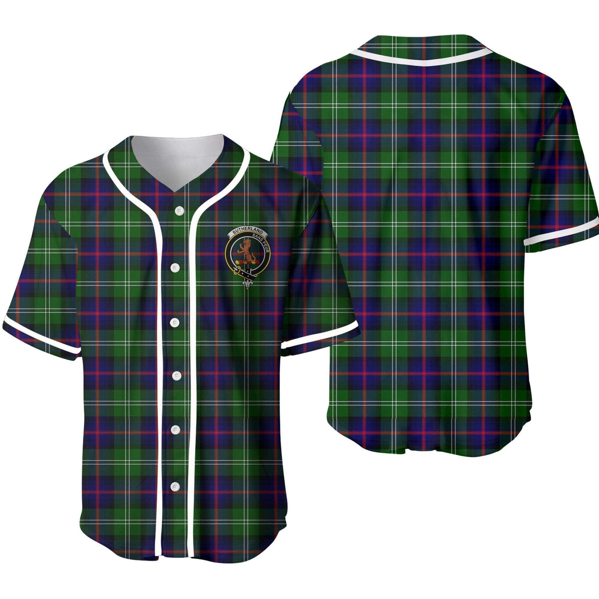Clan Sutherland II Tartan Unisex Baseball Jersey VA27VM55 Clan Sutherland Tartan Today   